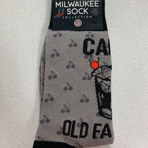 Brew City Milwaukee Sock Collection Call Me Old Fashioned SIZE 4-10 Adult Cherry